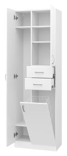 Напольный шкаф - пенал Misty Мисти 60см с бельевой корзиной белый